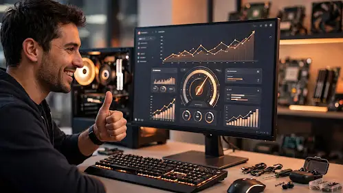 tech_workspace_warm_lighting Como deixar o PC mais rápido: 15 dicas que realmente funcionam em 2026